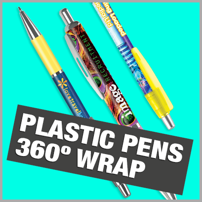 Promotional Plastic Pens (360&deg; Wrap) with no MOQ